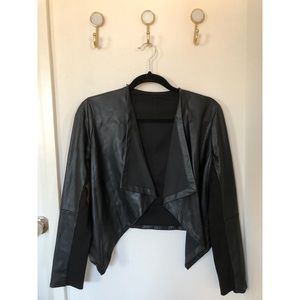 Asymmetrical leather jacket